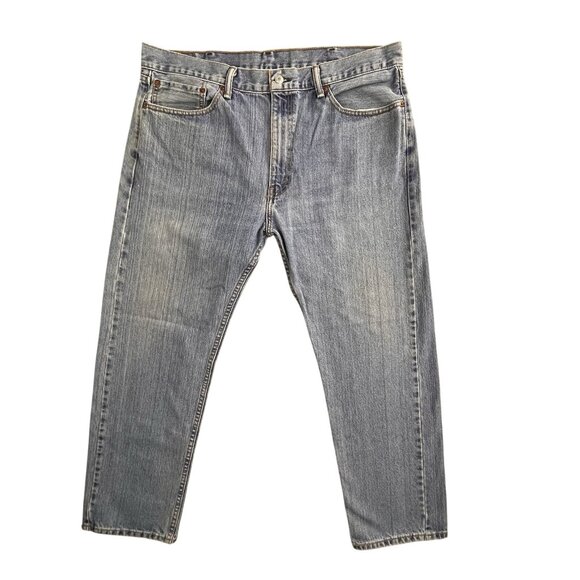 Levis 505 Jeans Mens 38x30 Blue Denim Medium Wash Straight Fit Button Fly Y2K - Picture 1 of 16